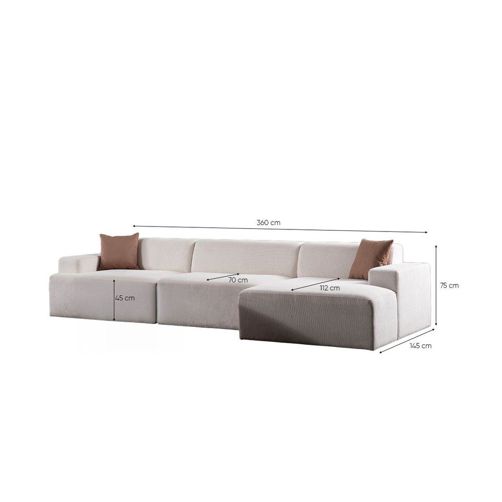 Ugaona Sofa Melva (L1,5 + O2 + Chl Desno) - bijela slika 8