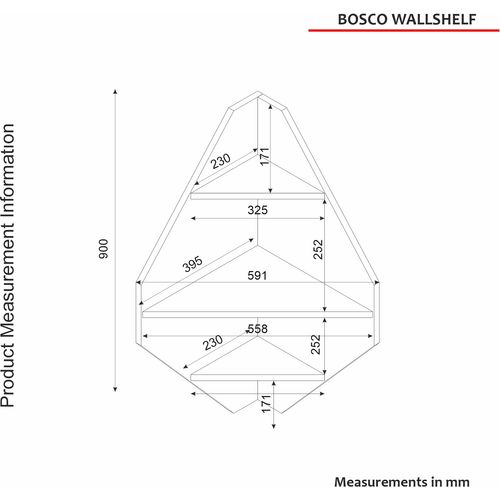 Woody Fashion Zidna polica, Orah Crno, Bosco slika 6