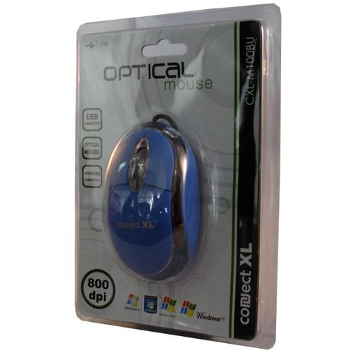 Connect XL Miš optički, 800dpi, USB, plava boja - CXL-M100BU slika 4