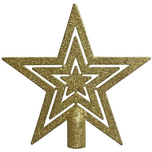 Zvijezda vrh za bor zlatni 18 cm slika 1