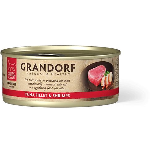 Grandorf Cat Grain Free Konzerva Fileti Tune & Škampi, hrana za mačke 70g slika 1