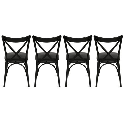 Woody Fashion Set stolica (4 komada), Crno, Ekol 1331 slika 5