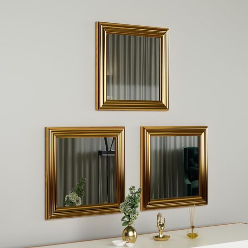 Woody Fashion Set ogledala (3 komada), Zlato, Otto - Gold slika 1