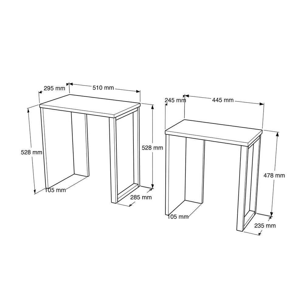 Nesting Table On7-S - Walnut  (2 Pieces) slika 8