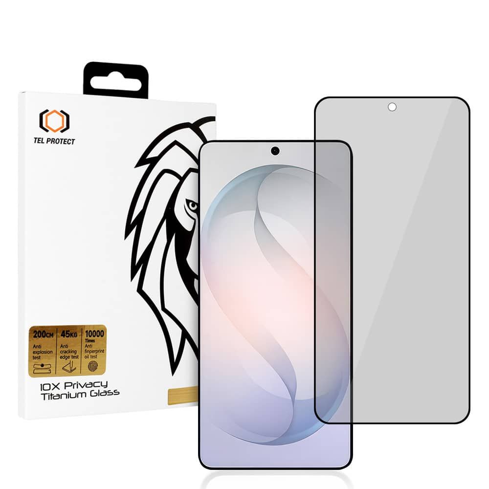 Kaljeno staklo Tel Protect 10X Privacy Titanium za Samsung Galaxy S26 (s otključavanjem otiskom prsta) slika 1