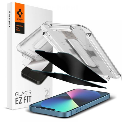 Spigen - Glas.TR EZ-FIT (2 kom) - iPhone 13 Pro Max / 14 Plus - Privatnost slika 1