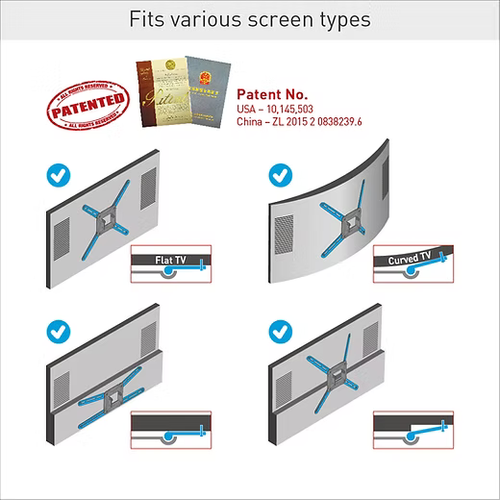 Barkan BM331 13"-65" 3-pokretni TV zidni nosač crni slika 5