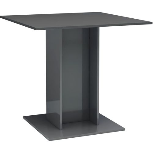 Blagovaonski stol visoki sjaj sivi 80 x 80 x 75 cm od iverice slika 34