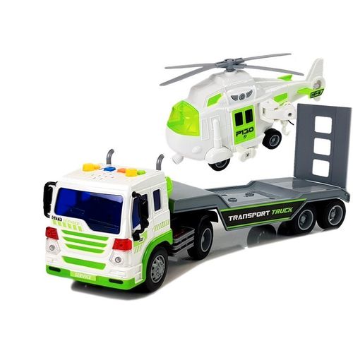 Kamion transporter helikoptera 1:16 bijelo-zeleni slika 2
