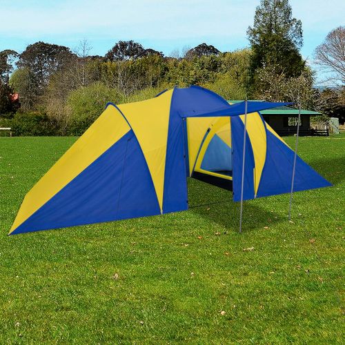 Šator za kampiranje za 6 osoba tamna plava/žuta slika 19