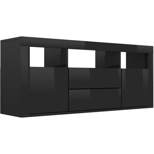 TV ormarić visoki sjaj crni 120 x 30 x 50 cm od iverice slika 55