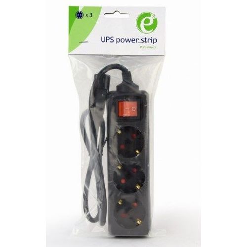 EG-PSU3-01 Gembird UPS naponski kabl, 3 Shuko uticnice, 16A, C14 plug, 0.6m, black slika 3