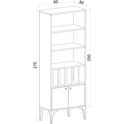 Woody Fashion Polica za knjige, Hrast safir, Pollux slika 5