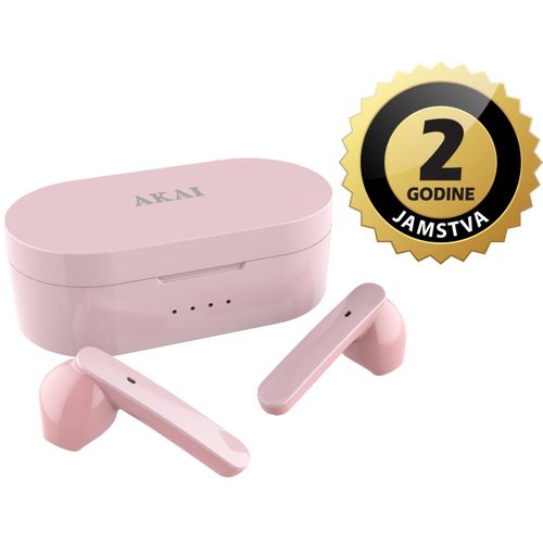 AKAI slušalice sa mikrofonom, Bluetooth, In-ear, roze BTE-J10P slika 1