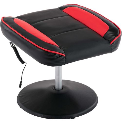 Masažna fotelja od umjetne kože s osloncem za noge crno-crvena slika 8