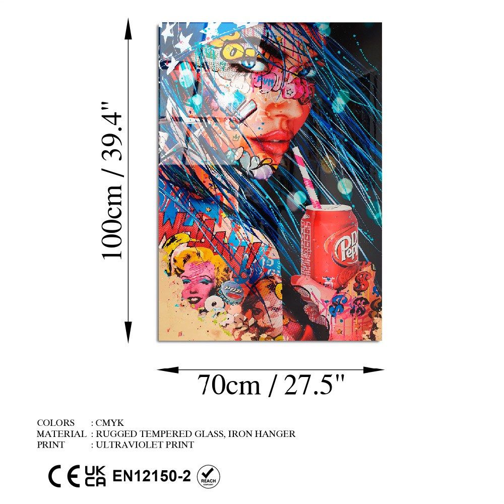 Dekorativna Slika na Kaljenom Staklu UV-725, 70 x 100 cm, Višebojna slika 7
