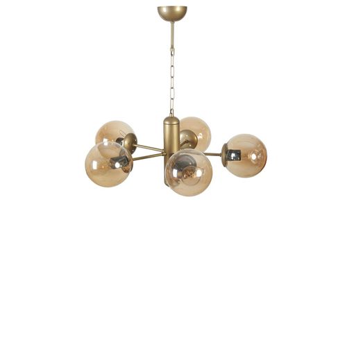 Bankok 5 Li Eskitme Bal Camlı Avize AmberGold Chandelier slika 3