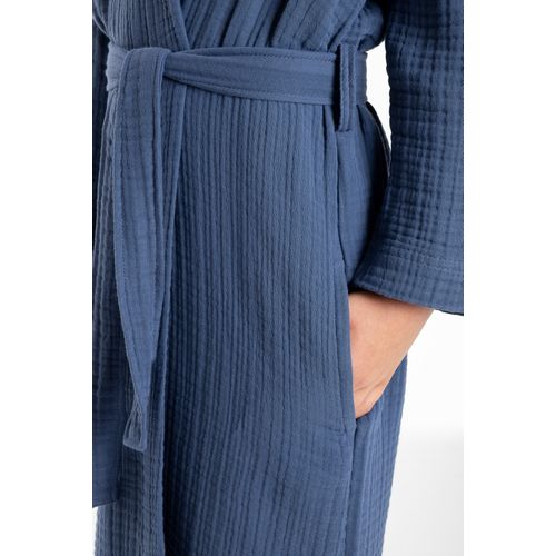 Muslin - Navy Blue Navy Blue Kid's Bathrobe slika 4