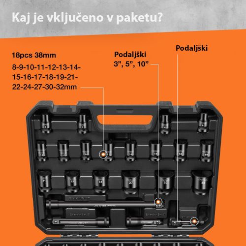 VonHaus Set od 40 Uticnih Nasadnih Kljuceva 3500318 slika 5