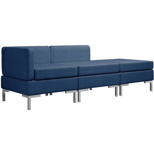 3-dijelni set sofa od tkanine plavi slika 2