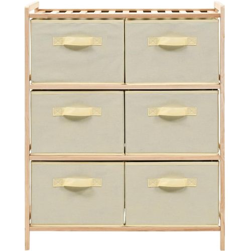 246439 Storage Rack with 6 Fabric Baskets Cedar Wood Beige slika 5