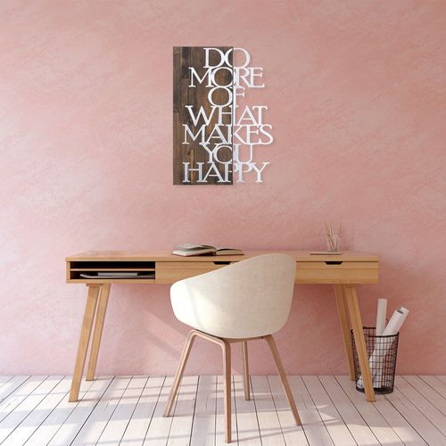 Wallity Drvena zidna dekoracija, Do More Of What Makes You Happy - Silver slika 3