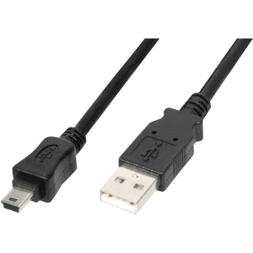 Digitus USB kabel USB 2.0 USB-A utikač, USB-Mini-B utikač 1.80 m crna s otg funkcijom AK-300108-018-S slika 3