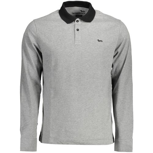 HARMONT &amp; BLAINE LONG SLEEVE POLO SHIRT MAN GRAY slika 1