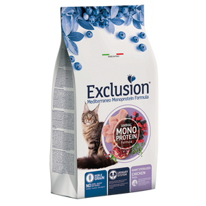 Exclusion Mediterraneo Monoprotein Formula, Giant Sterilised, potpuna hrana za odrasle sterilizirane mačke, piletina, 300 g