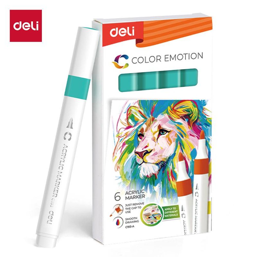 AKRILNI MARKER DELI CIJAN PLAVI COLOR EMOTION EC193A-Cyan Blue 34 slika 1