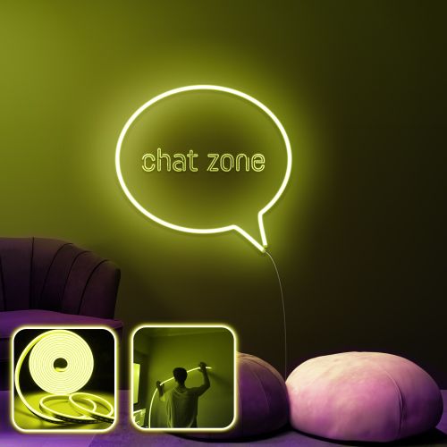 Chat Zone - Srednje velika - Žuta dekorativna LED rasveta za zid slika 1