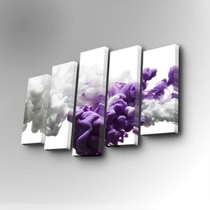 5PUC-077 Multicolor Decorative Canvas Painting (5 Pieces)