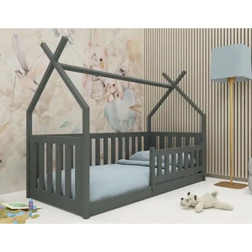 Drveni dečiji krevet Bodzio - grafit - 160/180x80 cm slika 1