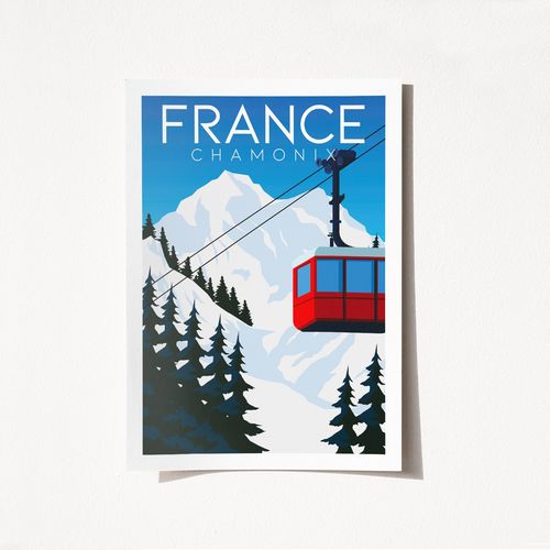 Chamonix France - 1993 Multicolor Poster A3 slika 1