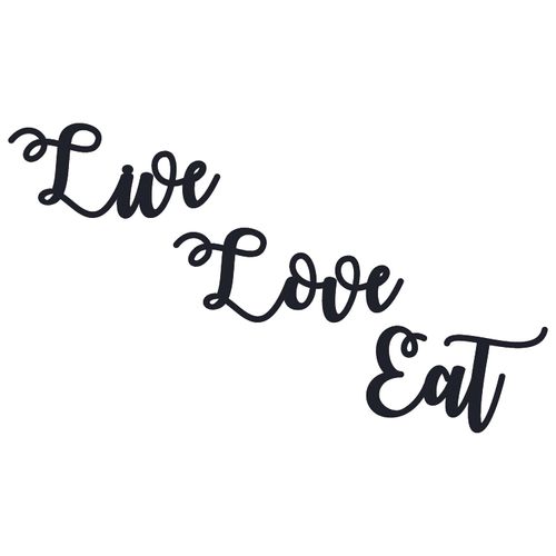 Dekorativni Drveni Zidni Ukras 'Live Love Eat' slika 2