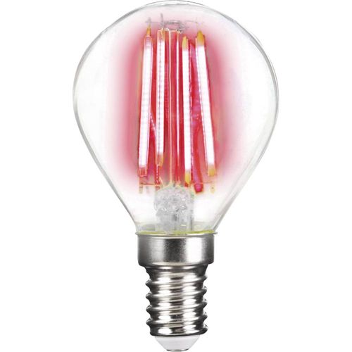 LightMe LM85310 LED Energetska učinkovitost 2021 G (A - G) E14 oblik kapi 4 W crvena (Ø x D) 45 mm x 78 mm filament 1 St. slika 1