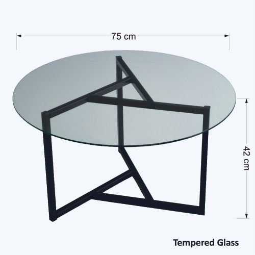 Hanah Home Trio stakleni sto - Transparentni crni sto za kafu S402 slika 9