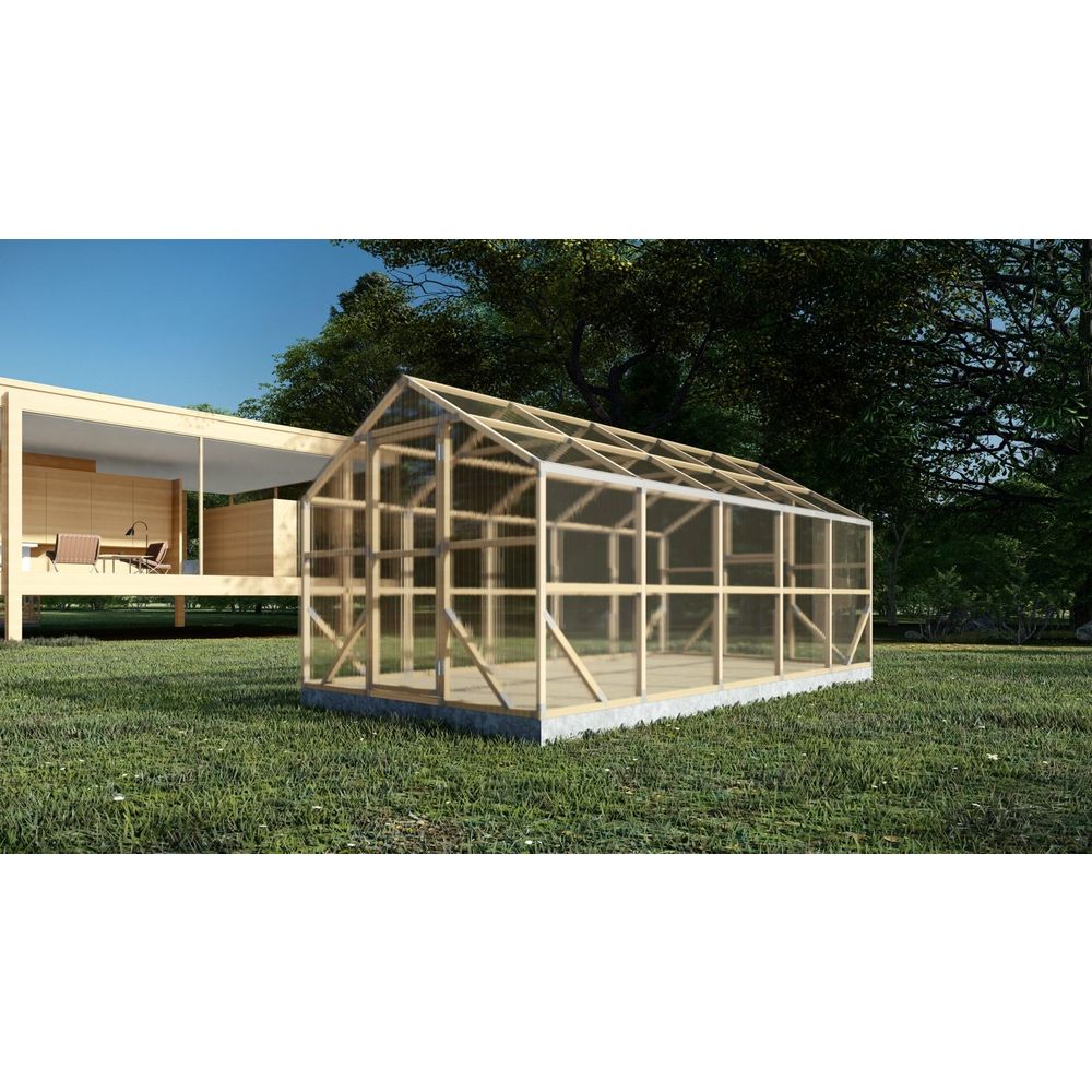 Drveni plastenik CASA XL 2.6m x 5m, polykarbonat 4mm slika 8