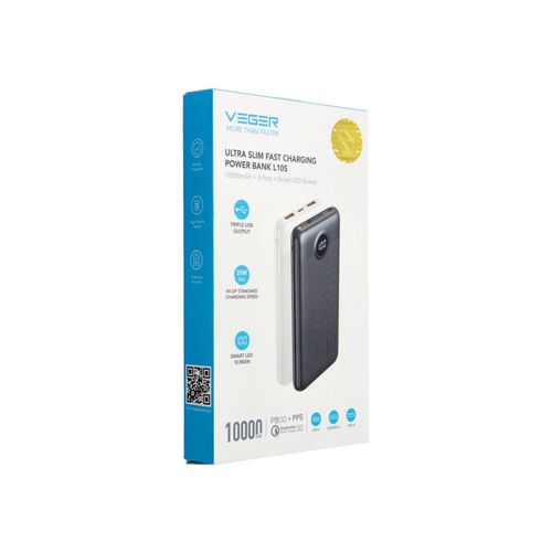 VEGER L10S PowerBank 10,000 mAh s LCD zaslonom, crni slika 5