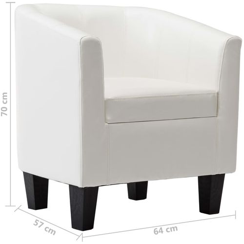 Fotelja od umjetne kože bijela slika 21