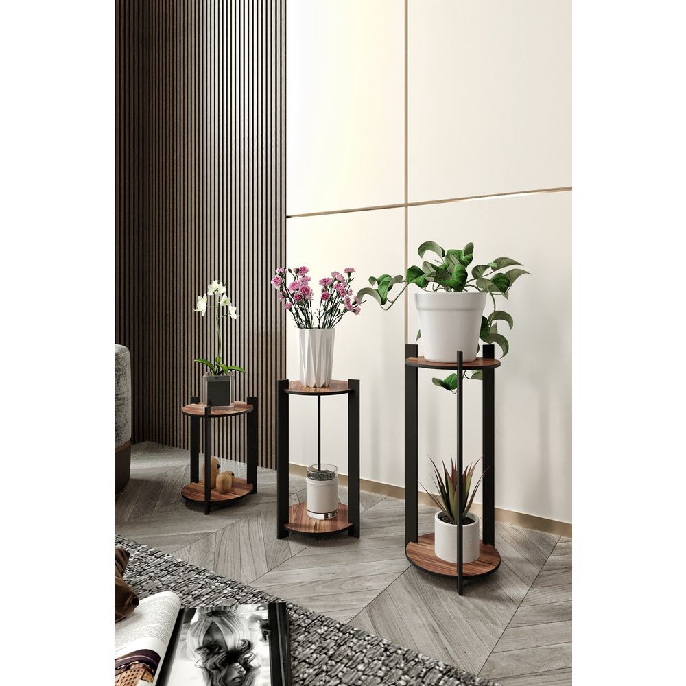 Stalak za biljke Flower Desk Round, boja Orah - izložbeni artikl (oštećenja ambalaža) slika 2