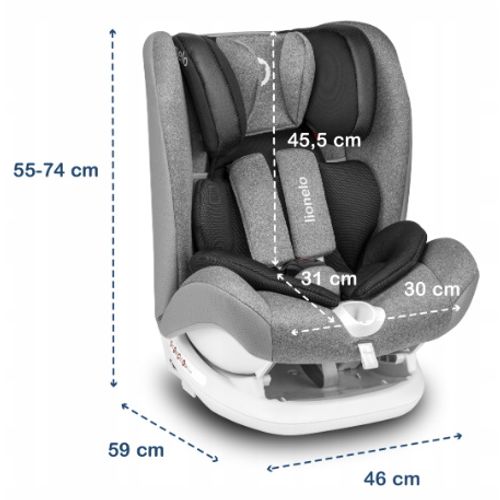 Lionelo autosjedalica Oliver, ISOFIX, 9-36Kg, certifikat, siva, 5g JAMSTVA slika 7