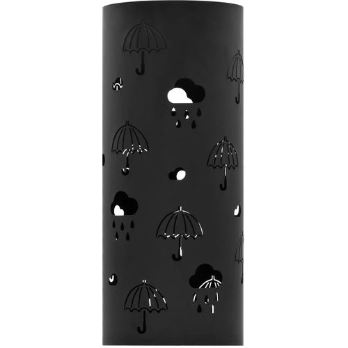 Stalak za kišobrane s uzorkom kišobrana čelični crni slika 24