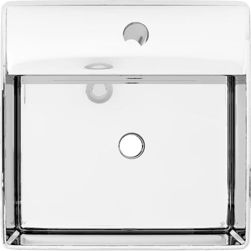 Umivaonik sa zaštitom od prelijevanja 41x41x15 cm keramički srebrni slika 21