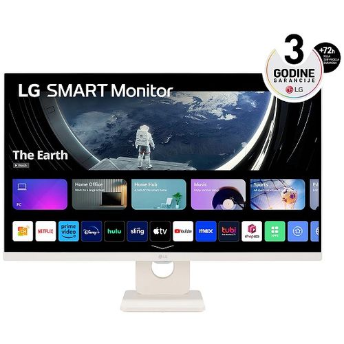 LG 27SR50F-W Monitor 27" IPS Smart FHD 1920x1080@60Hz, 16:9, 1000:1, 14ms, 250 cd/m², 178°/178°, HDR 10, 2 HDMI, 2 USB Downstream Port, 5Wx2, VESA 100x100mm, Tilt, White, 3yw slika 1
