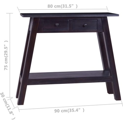 Konzolni stol boja crne kave 90 x 30 x 75 cm od drva mahagonija slika 38