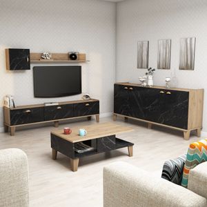 Set Namještaja za Dnevni Boravak Sumer 2 Oak s Mramornim Detaljima