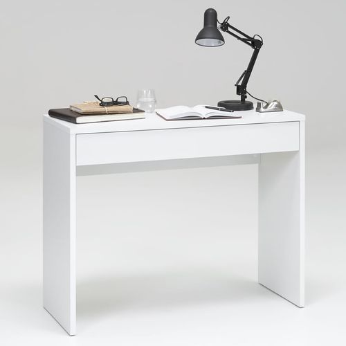 FMD radni stol sa širokom ladicom 100 x 40 x 80 cm bijeli slika 3