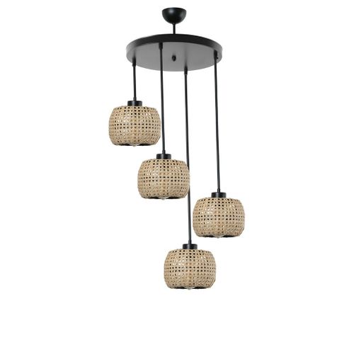 Tıger 4 Lü Tepsili Rattan Sarkıt Rattan Chandelier slika 2