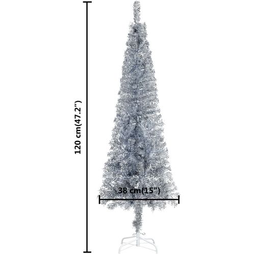 Usko božićno drvce s LED svjetlima 120 cm srebrno slika 17